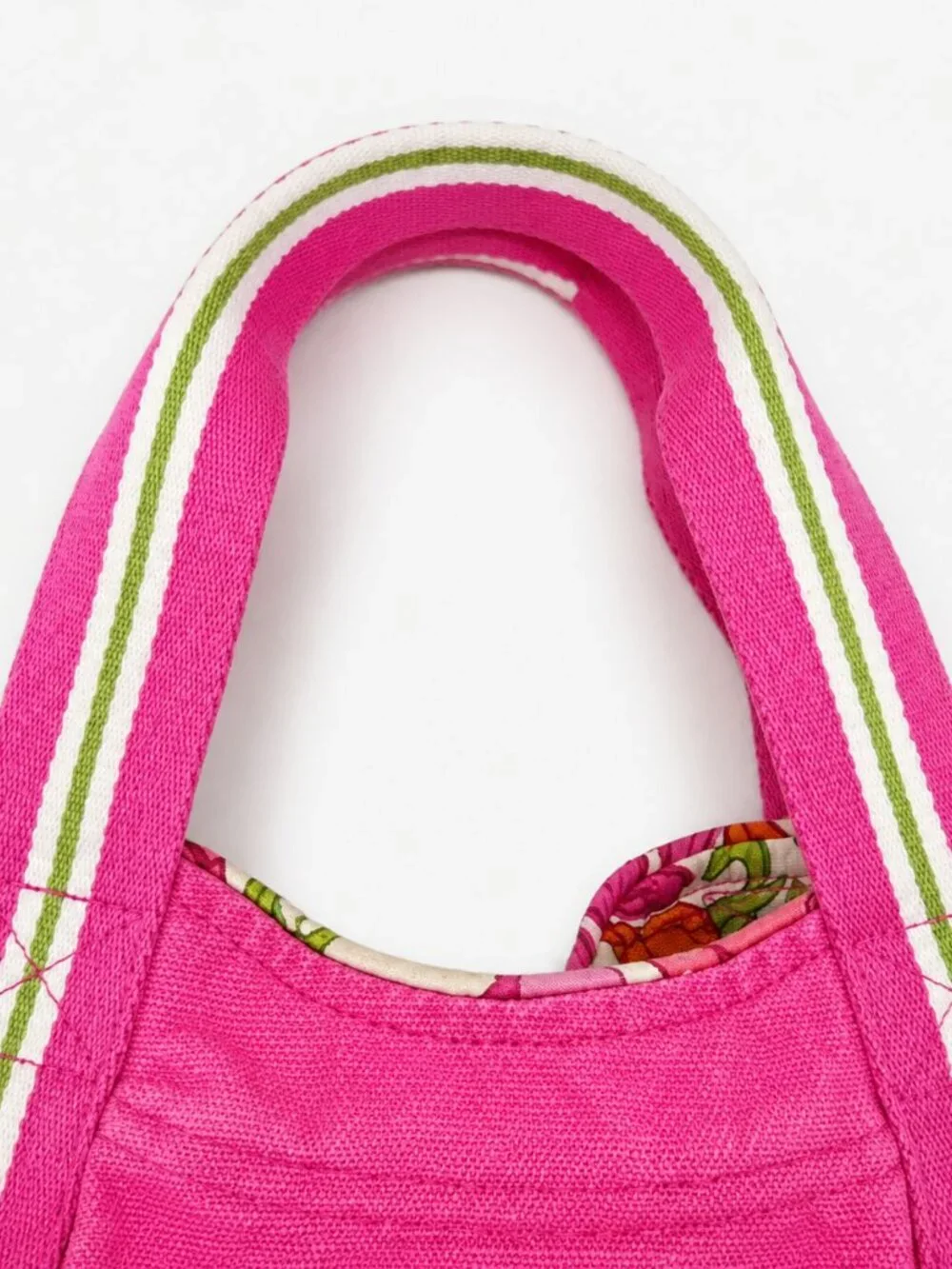 Vera Bradley Jazzy Blooms Colorblock Tote Pink Floral Canvas Prep Retired Print